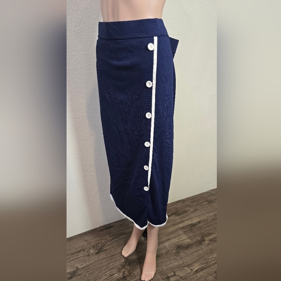 EVA MENDES Sweater Skirt Navy Blue Size Xl - Picture 6 of 12